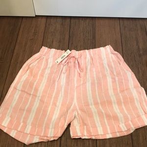 3 for $35! Pink and white striped brand new Joe Fresh tie shorts